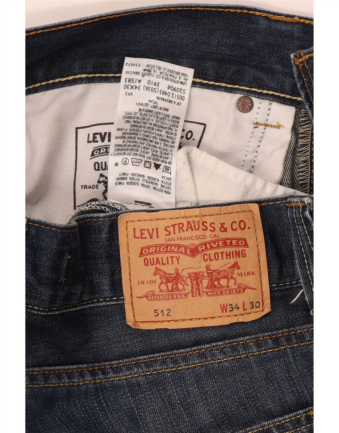 Levi's Mens 512 Bootcut Jeans W34 L29 Blue