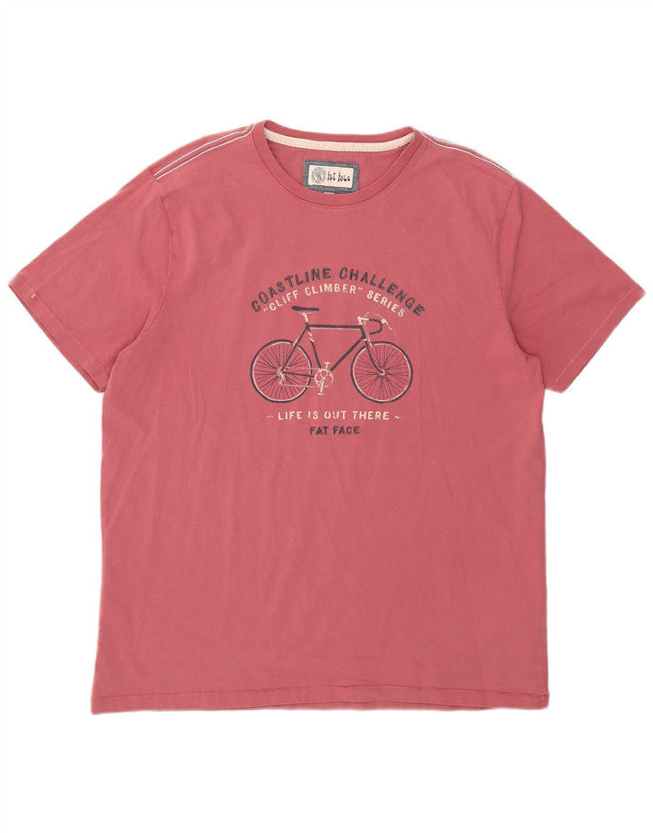Ανδρικό γραφικό T-Shirt Fat Face Top μεγάλο κόκκινο βαμβακερό