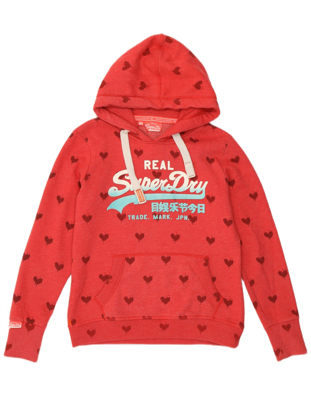 Γυναικείο γραφικό κουκούλα SUPERDRY UK 14 Medium Red Heart