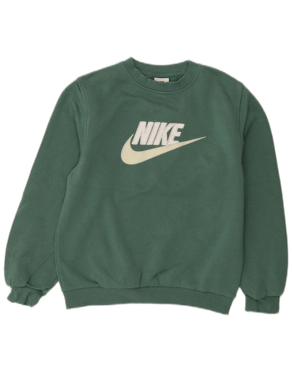 Γραφικό φούτερ Nike Boys Jumper 12-13 ετών Μεγάλο πράσινο βαμβακερό