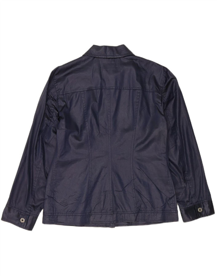 PINKO Womens Bomber Jacket UK 14 Large Navy Blue Acetate Vintage Pinko and Second-Hand Pinko from Messina Hembry 