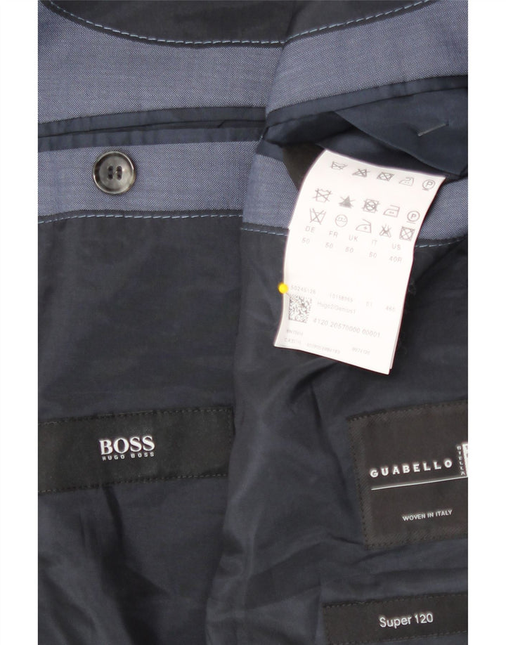 Hugo Boss Ανδρικό σακάκι μπλέιζερ με 2 κουμπιά EU 50 μεγάλο μπλε παρθένο μαλλί