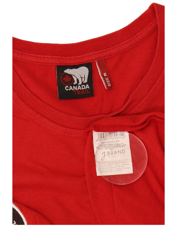 Ανδρικό γραφικό T-Shirt Canada Top Μεσαίο κόκκινο βαμβακερό