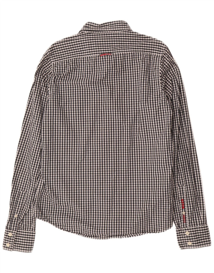 Ανδρικό πουκάμισο SUPERDRY XL Μαύρο βαμβακερό Gingham