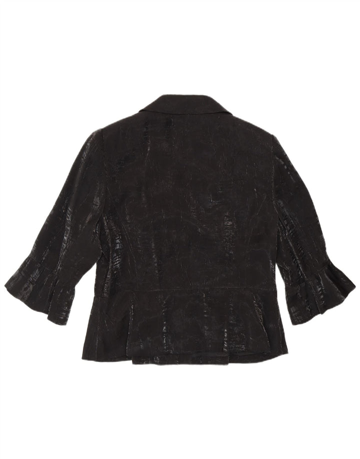 TUZZI γυναικείο 3/4 μανίκι 2 κουμπιά σακάκι UK 18 XL μαύρη βισκόζη