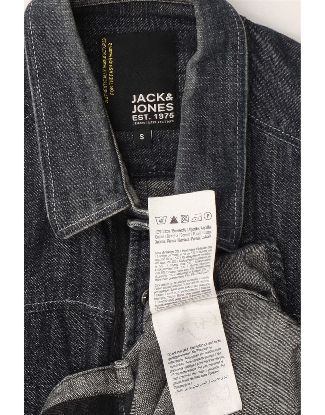 Jack & Jones Ανδρικό Τζιν Πουκάμισο Μικρό Μπλε Βαμβακερό