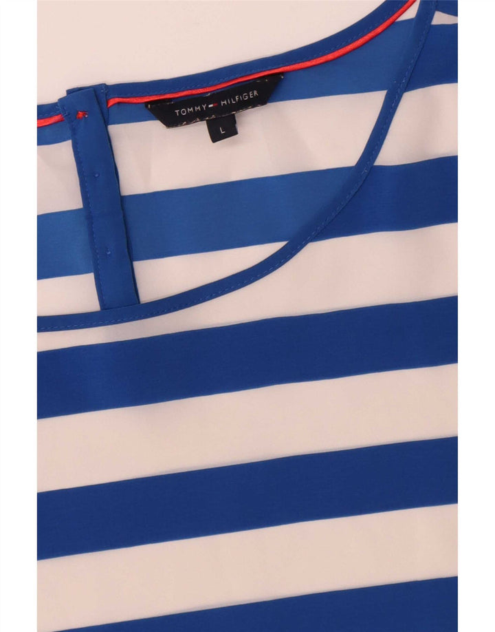 Tommy Hilfiger Γυναικεία Μπλούζα Τοπ UK 16 Large Blue ριγέ