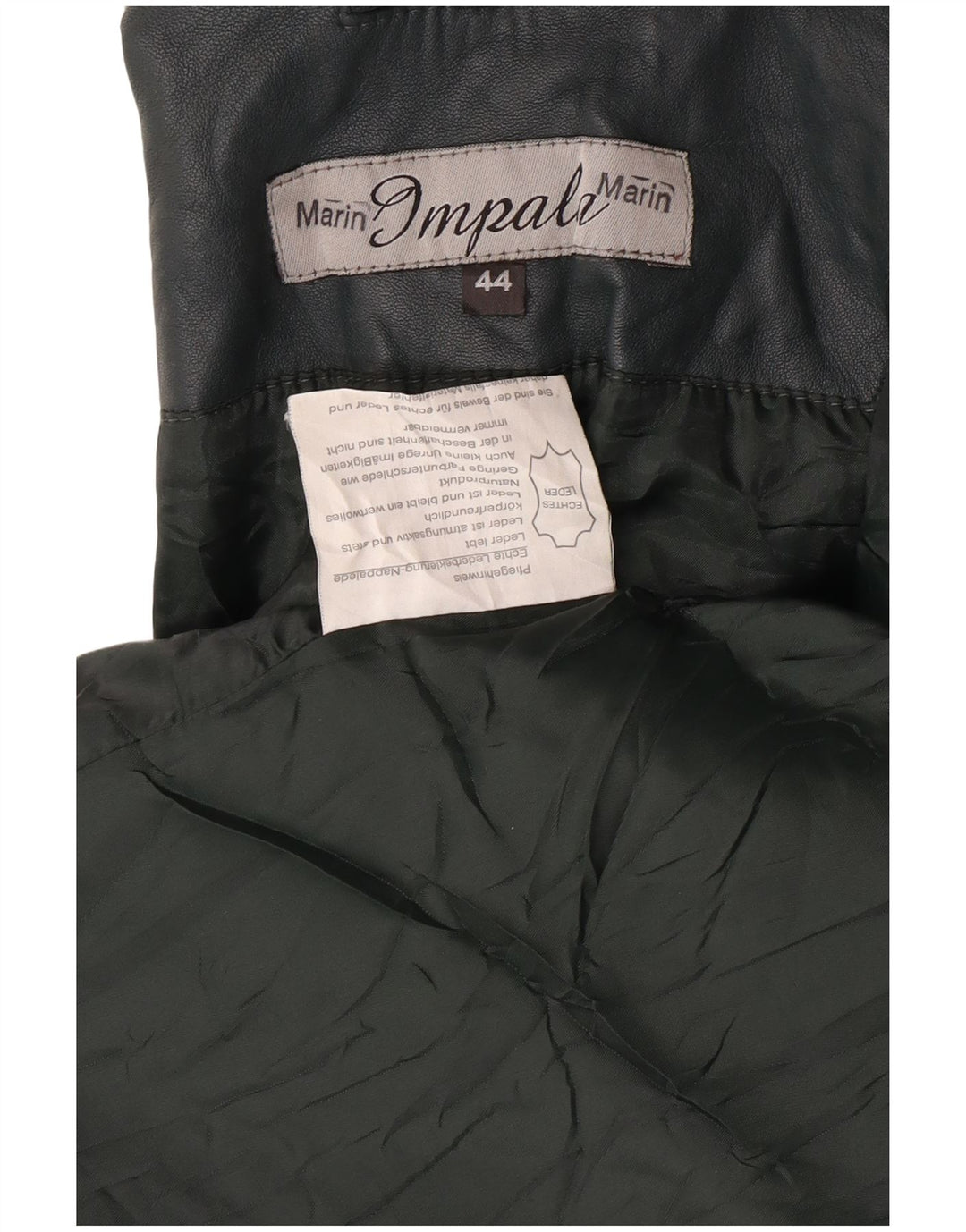 Vintage Womens Oversized Leather Coat EU 44 XL Green Leather