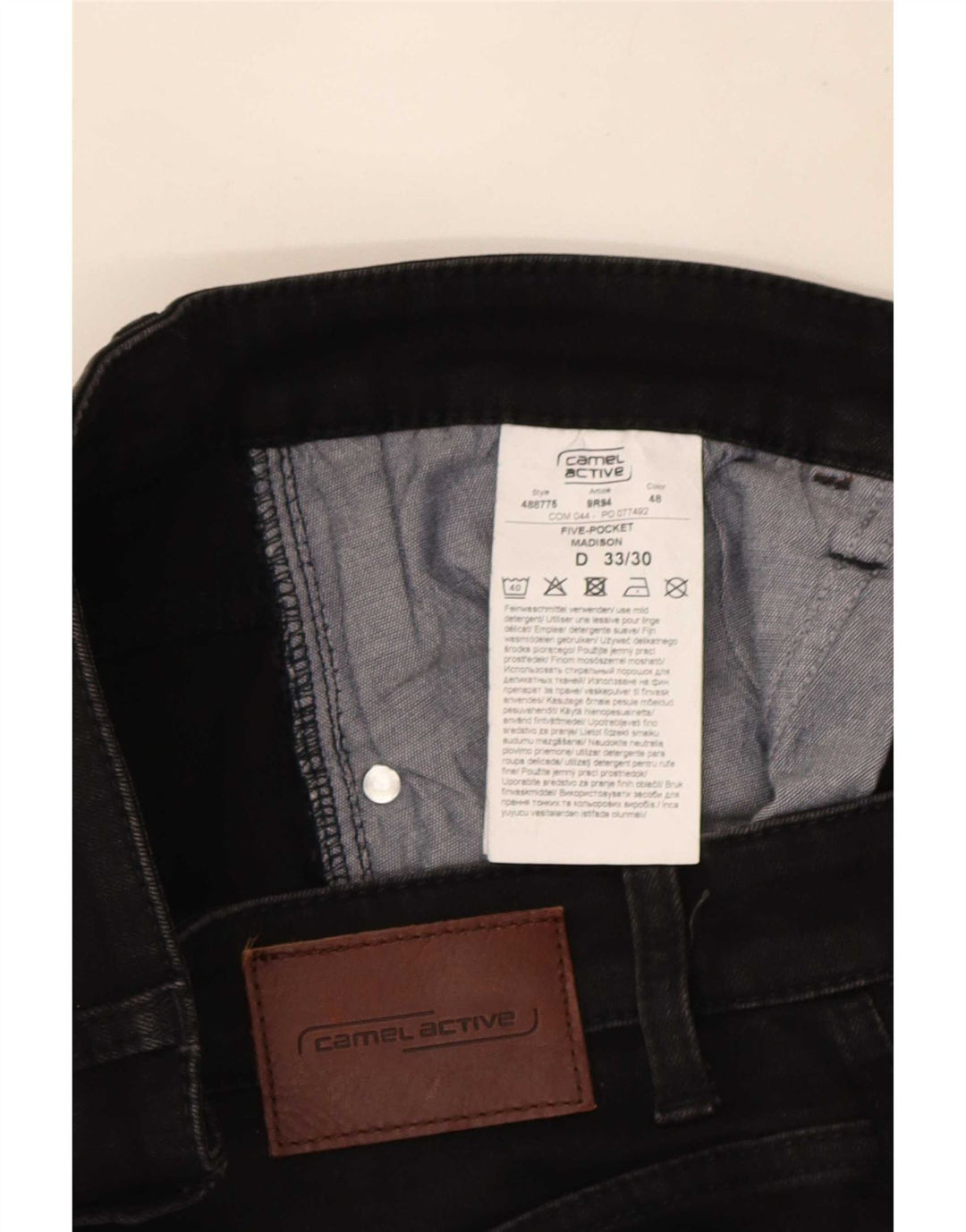 Camel Active Mens Slim Jeans W33 L30 Μαύρο βαμβακερό