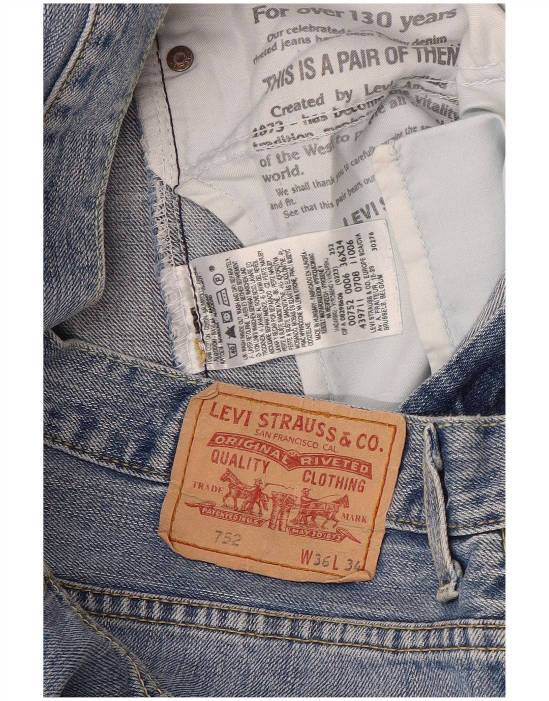 Ανδρικό τζιν σορτς Levi's 752 W36 μεγάλο μπλε βαμβακερό