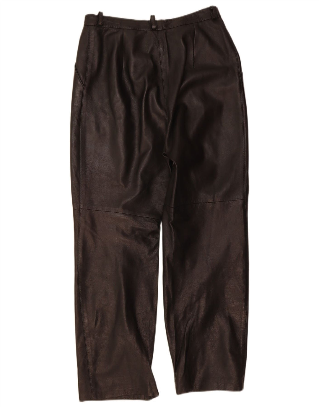 VINTAGE Womens Leather Trousers W28 L28 Black