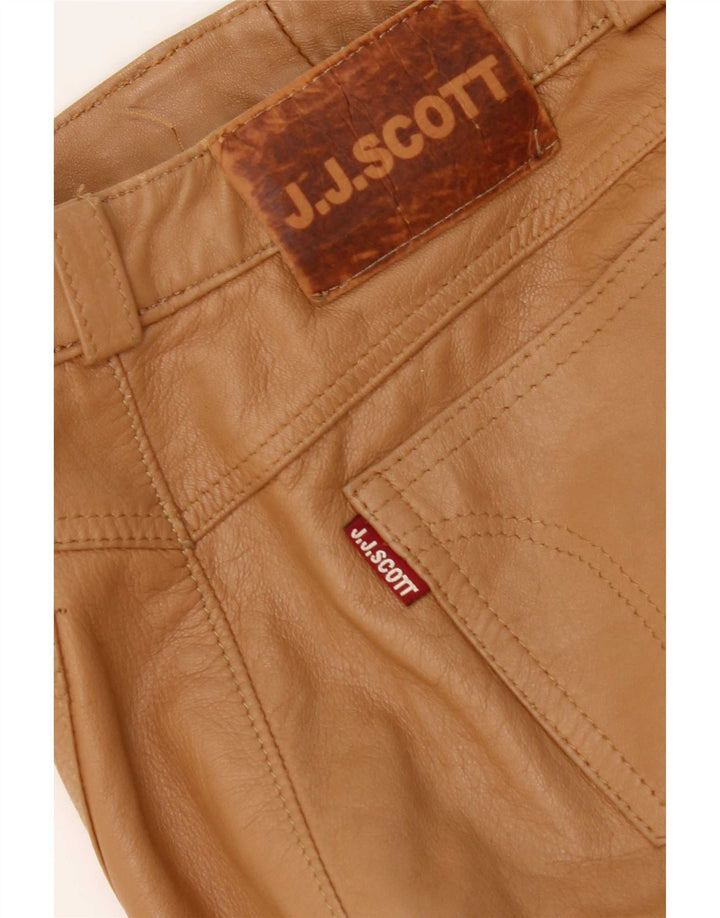 J.J.Scott Γυναικείο ίσιο δερμάτινο παντελόνι W28 L27 Καφέ