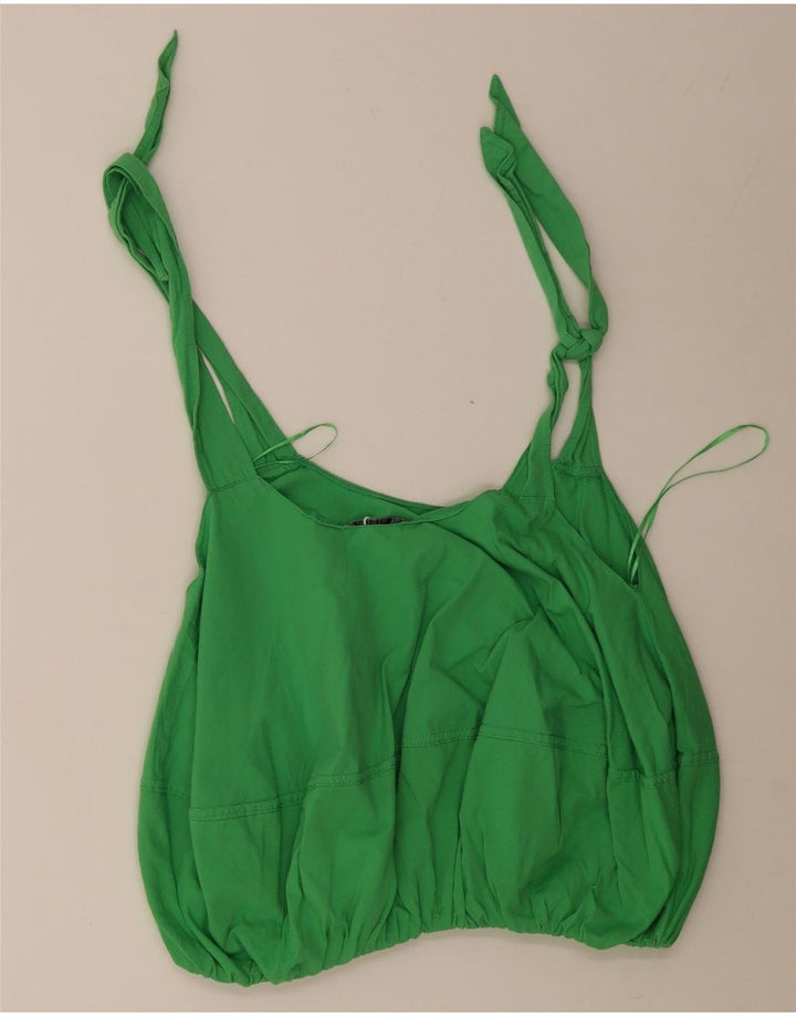 Zara Womens Crop Top UK 8 Small Green