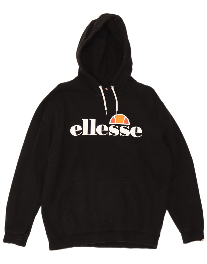 Ανδρικό γραφικό κουκούλα Ellesse, μεγάλο μαύρο βαμβακερό