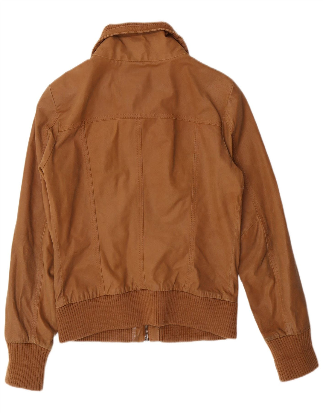 ONLY Womens Leather Jacket UK 14 Medium Beige Leather