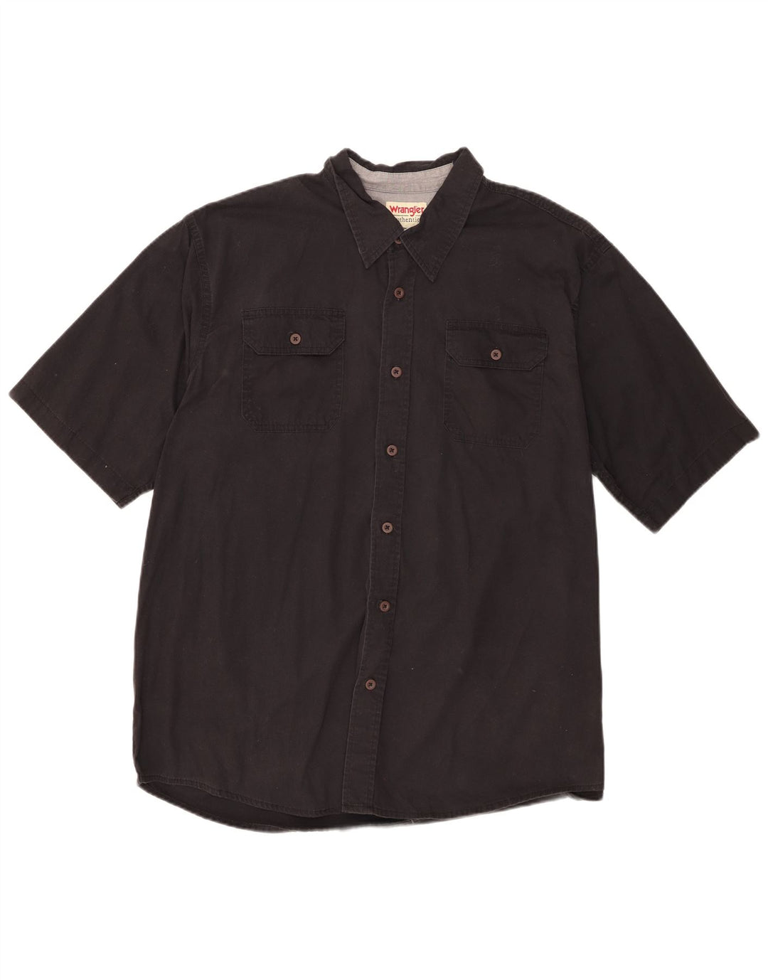 Ανδρικό κοντομάνικο πουκάμισο Wrangler XL μαύρο βαμβακερό