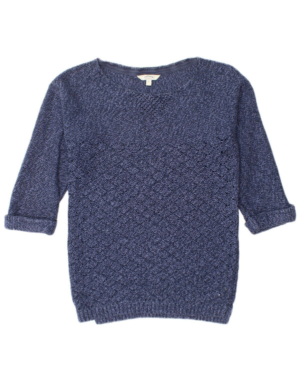 Γυναικείο πουλόβερ με λαιμό 3/4 μανίκια UK 8 Small Navy Blue