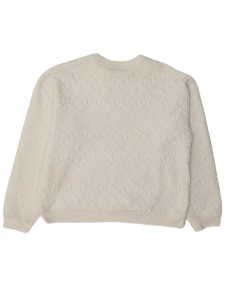 Zara Γυναικεία φούτερ Relaxed Fit Jumper UK 12 Medium White Geometric