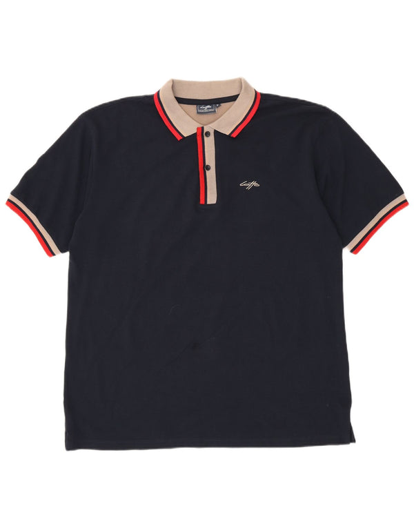 Lotto Ανδρικό μπλουζάκι ράγκμπι πόλο XL Navy Blue ριγέ βαμβακερό