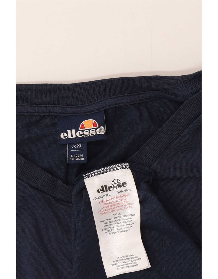 Ανδρικό γραφικό T-Shirt Ellesse Top XL Blue Cotton