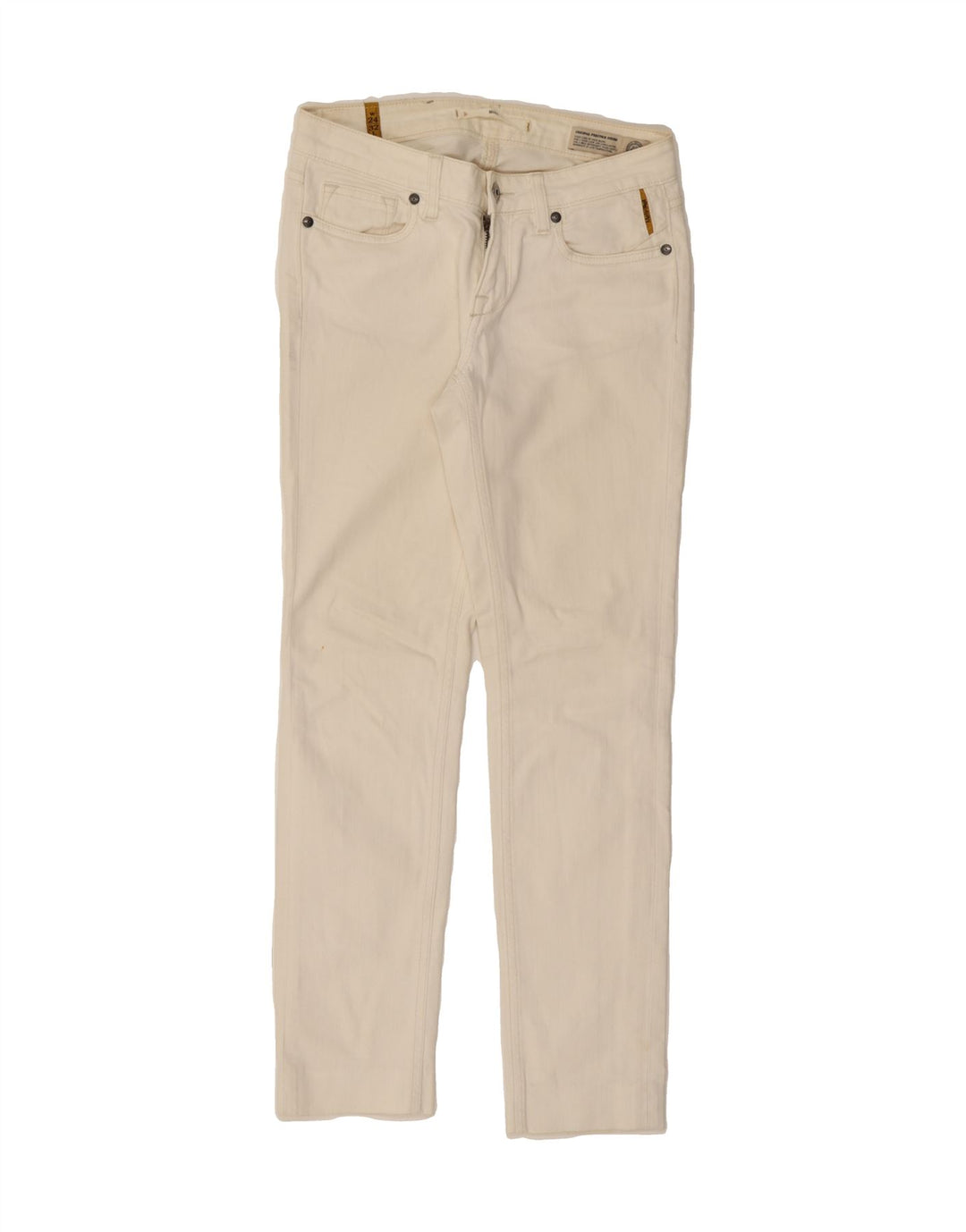 MELTIN' POT Womens Straight Jeans W24 L27 White Cotton Vintage Meltin' Pot and Second-Hand Meltin' Pot from Messina Hembry 