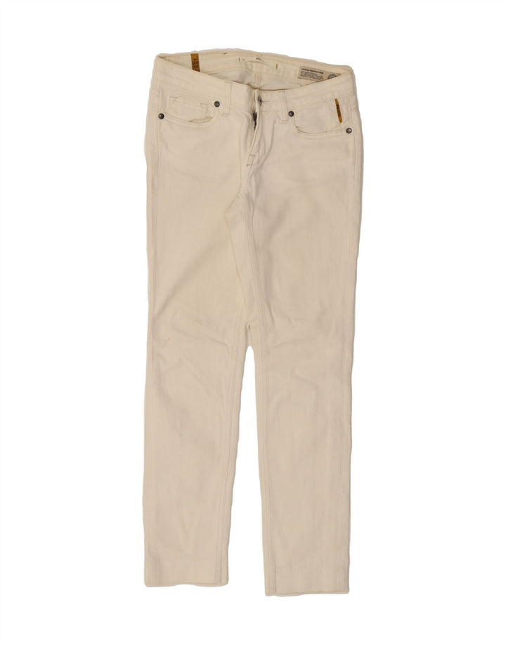 MELTIN' POT Womens Straight Jeans W24 L27 White Cotton Vintage Meltin' Pot and Second-Hand Meltin' Pot from Messina Hembry 