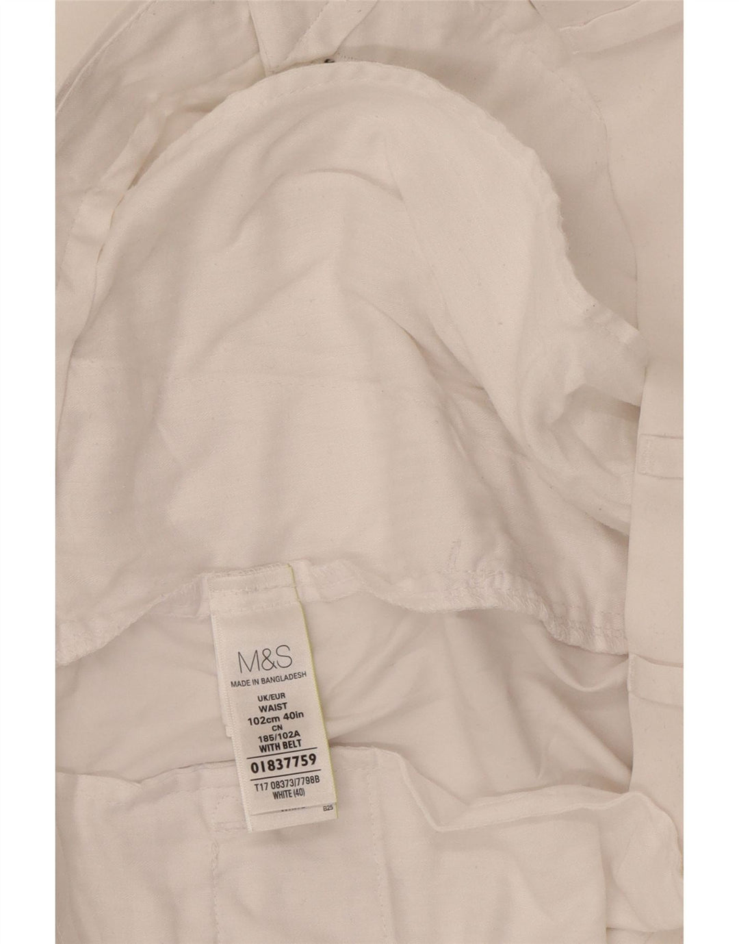 Ανδρικό σορτς Chino Marks & Spencer W40 XL Λευκό βαμβακερό