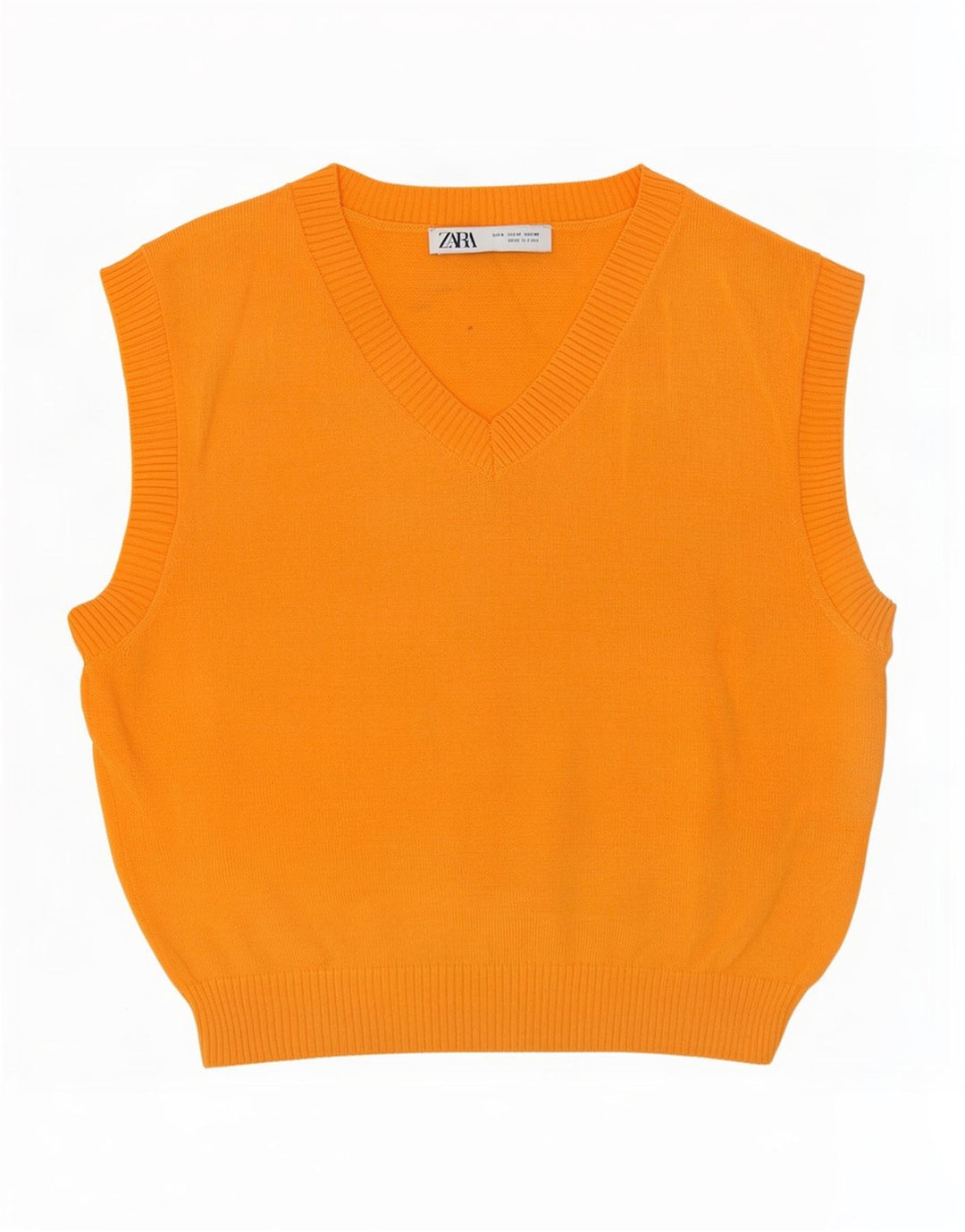 Zara Γυναικείο Γιλέκο Tank Top UK 12 Medium Orange Viscose