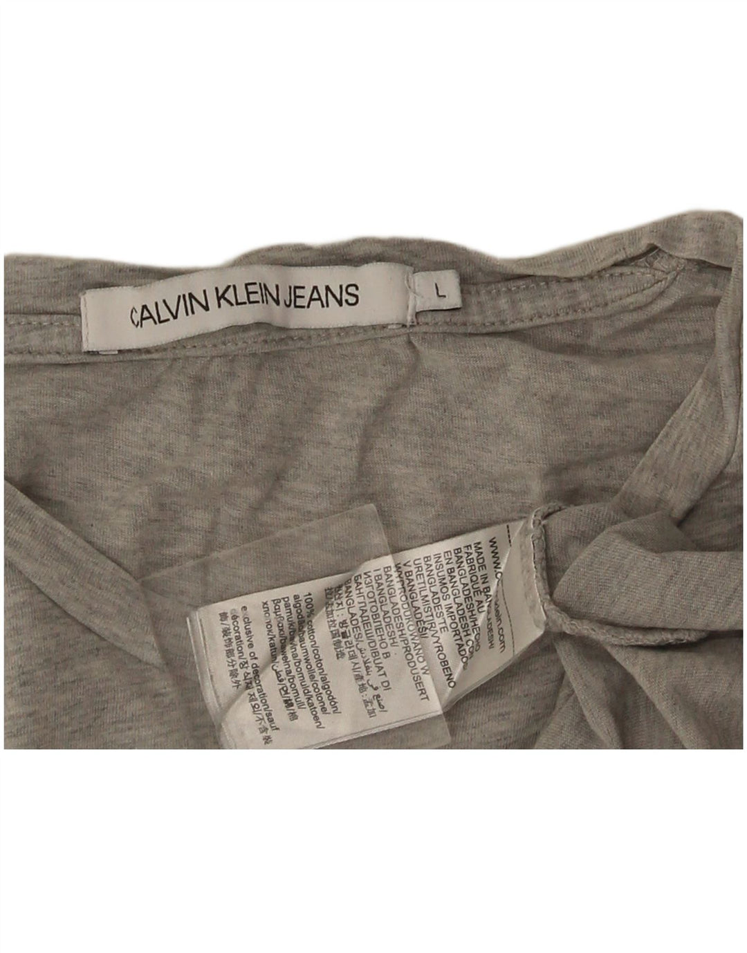 Ανδρικό γραφικό μπλουζάκι Calvin Klein Top μεγάλο γκρι βαμβακερό