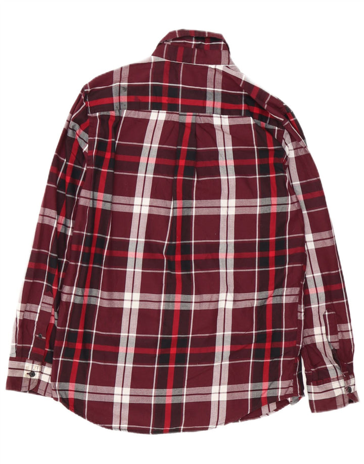 Ανδρικό πουκάμισο Chaps Flannel Μικρό μπορντό, καρό βαμβακερό