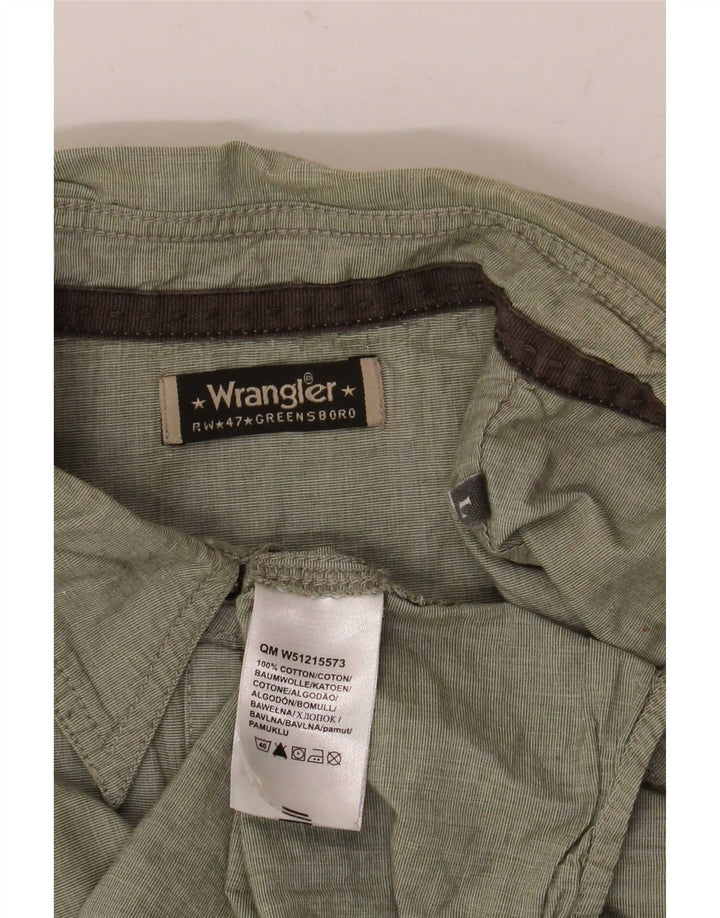 Ανδρικό κοντομάνικο πουκάμισο Wrangler πράσινο βαμβακερό