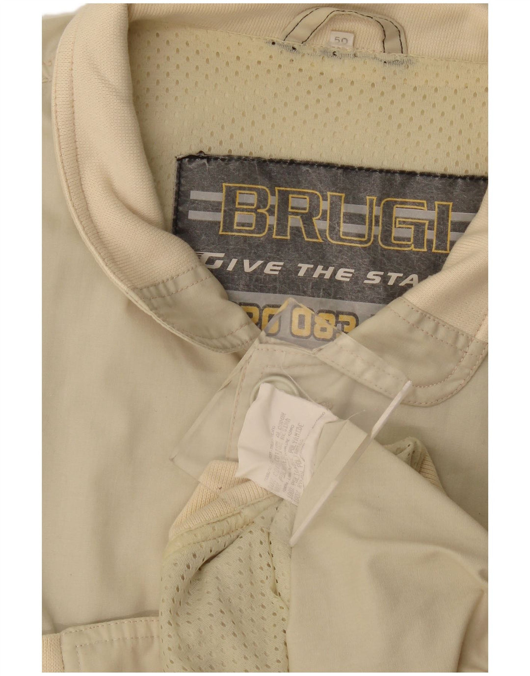 Brugi Ανδρικό Bomber Jacket IT 50 Large Off White Βαμβακερό