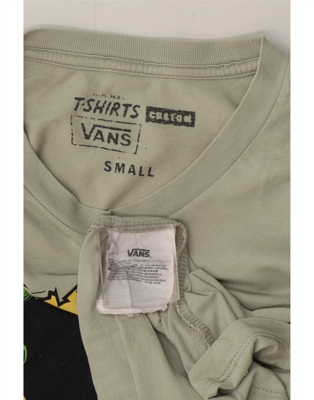Ανδρικό γραφικό T-Shirt Vans Top Μικρό Γκρι Βαμβακερό