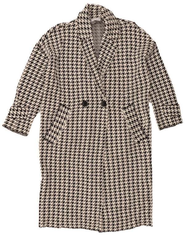 Zara Γυναικείο Πανωφόρι UK 10 Small Black Houndstooth Viscose