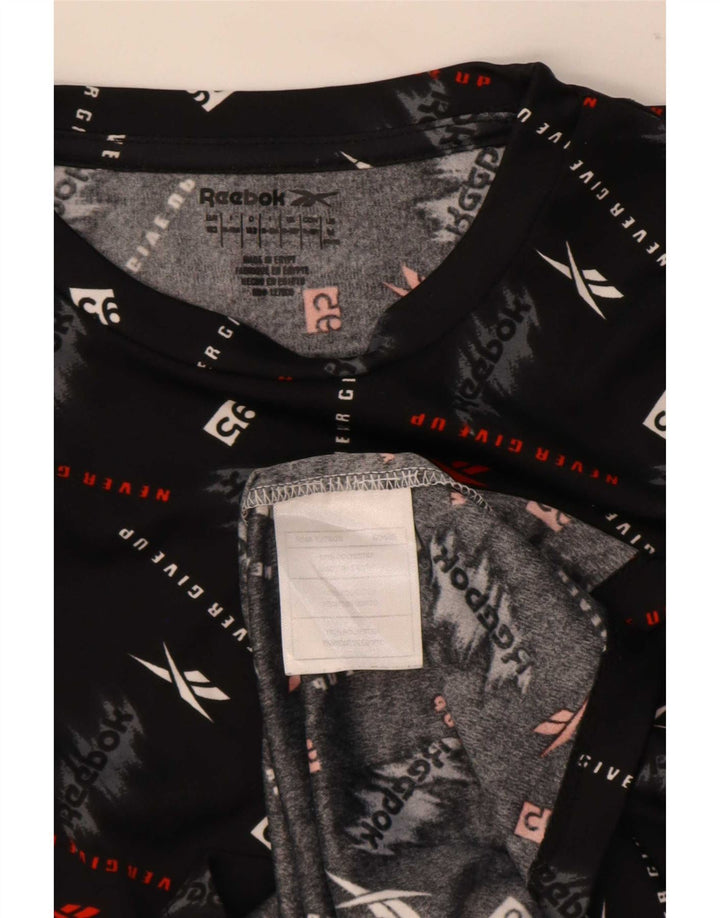 Reebok Boys Graphic T-Shirt Top 11-12 Years Medium Black Polyester