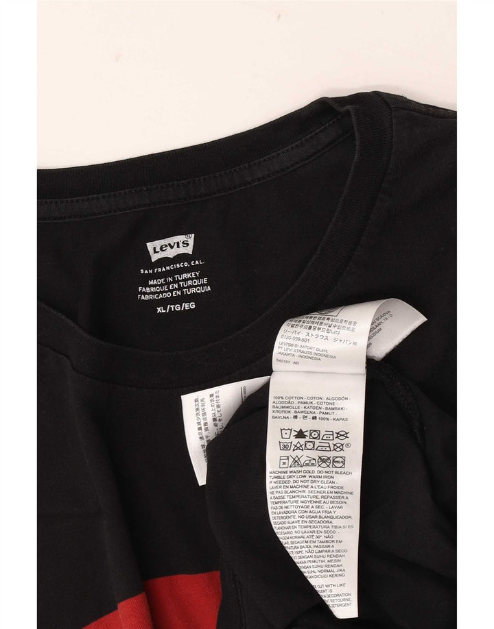Ανδρικό γραφικό T-Shirt Levi's Top XL Μαύρο βαμβακερό