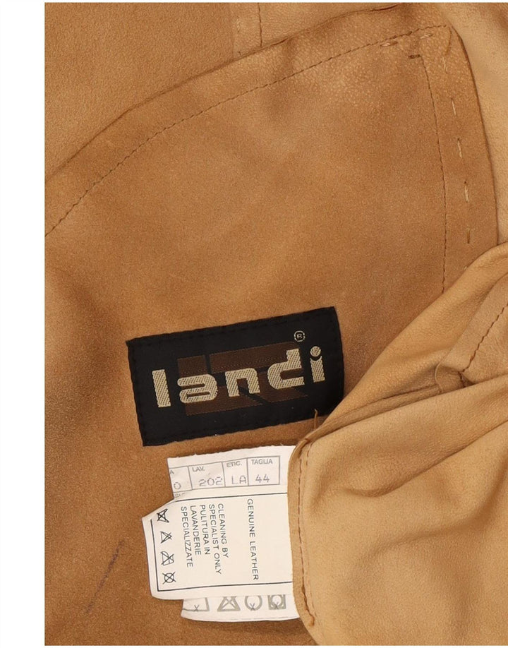 Vintage Γυναικείο Suede Πουκάμισο IT 44 Medium Beige Leather