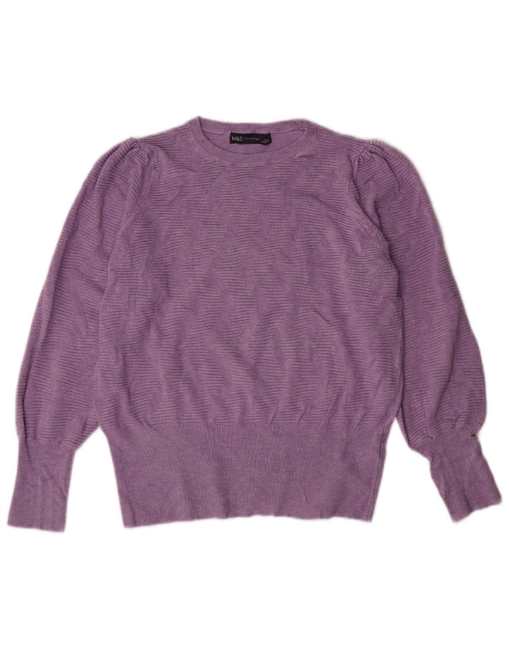 MARKS & SPENCER Γυναικείο πουλόβερ με λαιμόκαυστο UK 12 Medium Purple