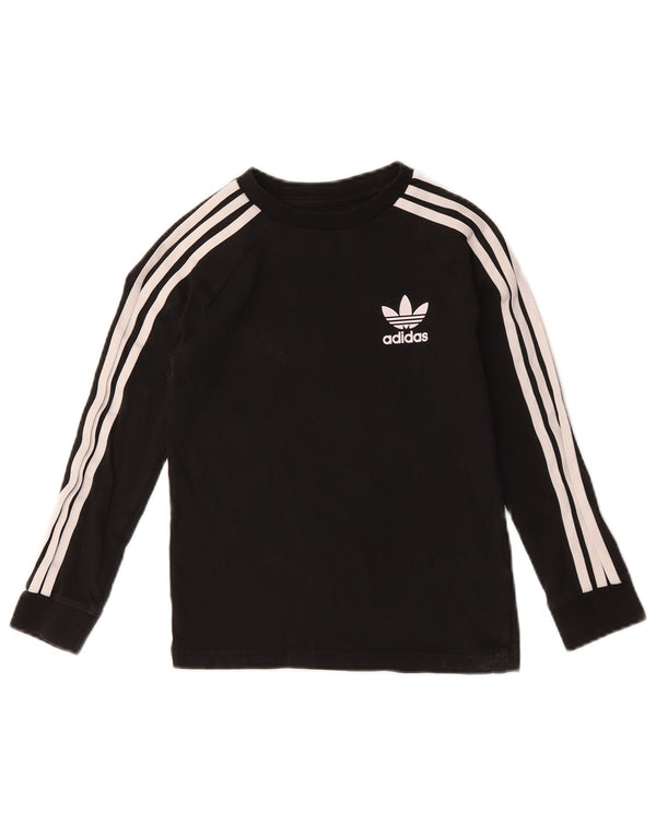 Adidas Boys Top Μακρυμάνικο 7-8 Χρόνια Μαύρο Βαμβακερό