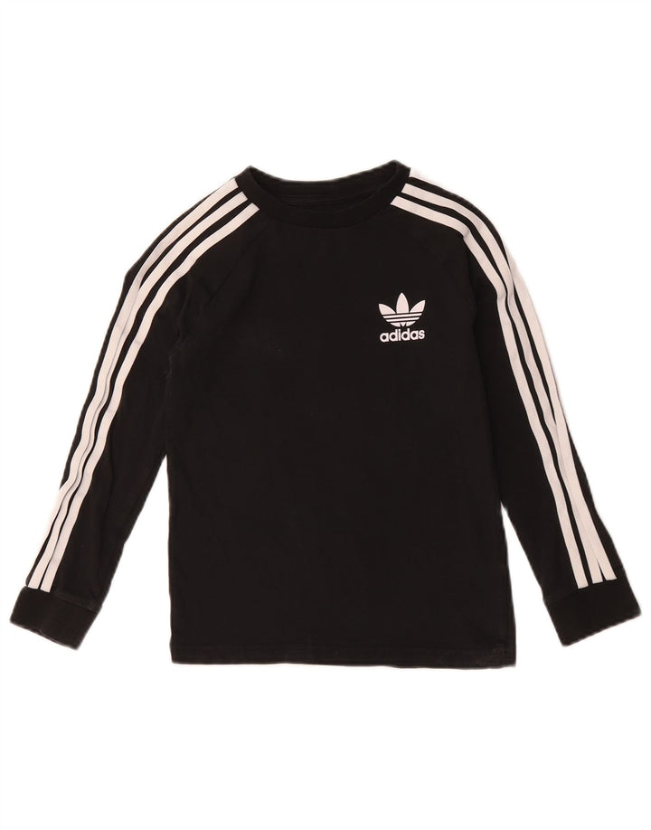 Adidas Boys Top Μακρυμάνικο 7-8 Χρόνια Μαύρο Βαμβακερό