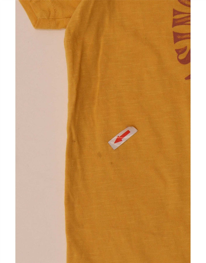 Ανδρικό γραφικό T-Shirt Fat Face Top Μικρό κίτρινο βαμβακερό