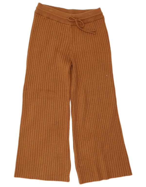 Zara γυναικεία πλεκτή φόρμα φόρμας παντελόνι UK 16 μεγάλο καφέ ακρυλικό