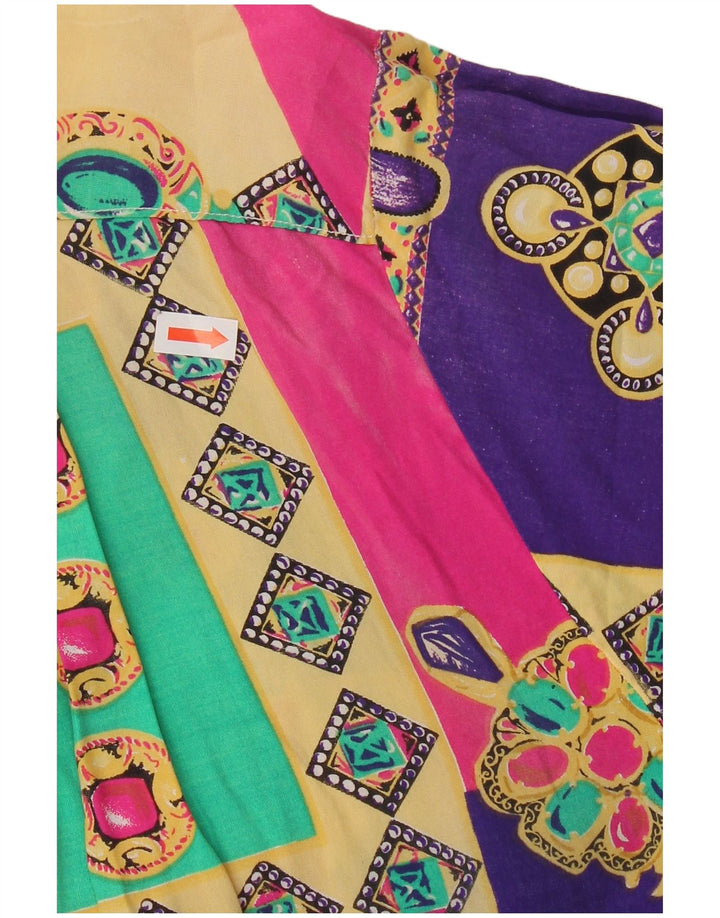 Vintage γυναικείο κοντομάνικο πουκάμισο μπλούζα UK 20 2XL πολύχρωμο συνονθύλευμα