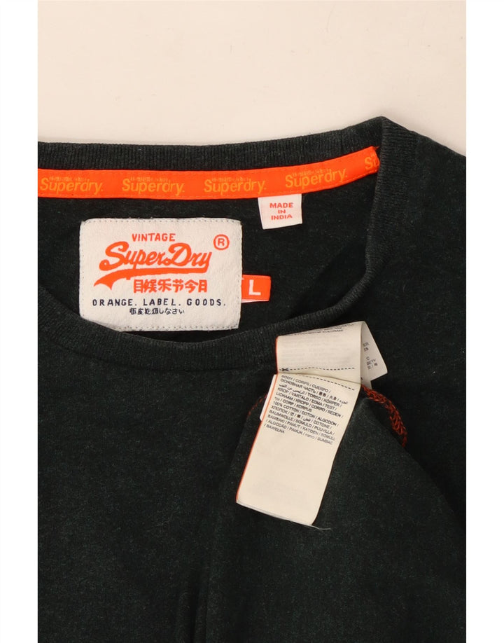 Ανδρικό μπλουζάκι Superdry Top μεγάλο μαύρο βαμβακερό