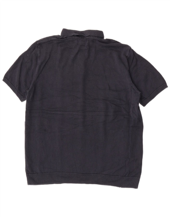 Marks & Spencer Ανδρικό πουλόβερ με αυτόγραφο Polo Neck Jumper Medium Navy Blue
