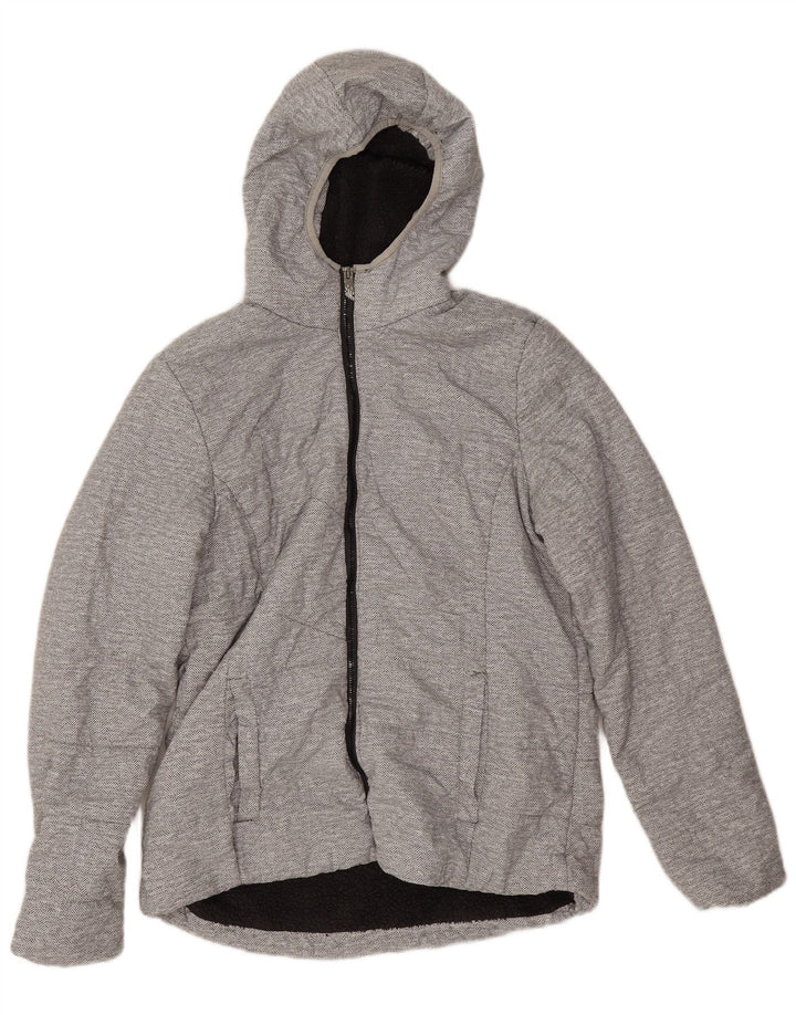 New Balance Γυναικείο μπουφάν Sherpa με κουκούλα UK 14 Medium Grey Ψαροκόκκαλο