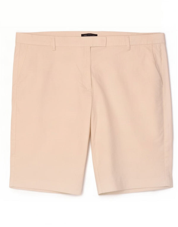 Marks & Spencer Γυναικείο ψηλόμεσο σορτς Chino UK 22 3XL W44 Λευκό βαμβακερό