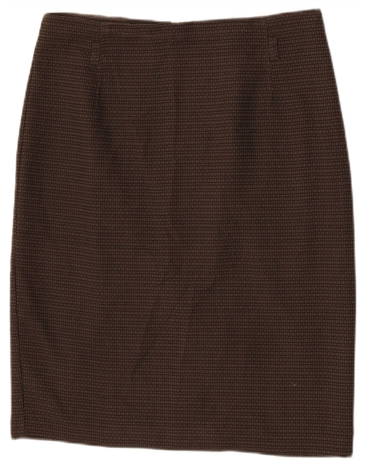 Marks & Spencer Γυναικεία Pencil Φούστα W32 Μεγάλο καφέ γεωμετρικό πολυεστέρα