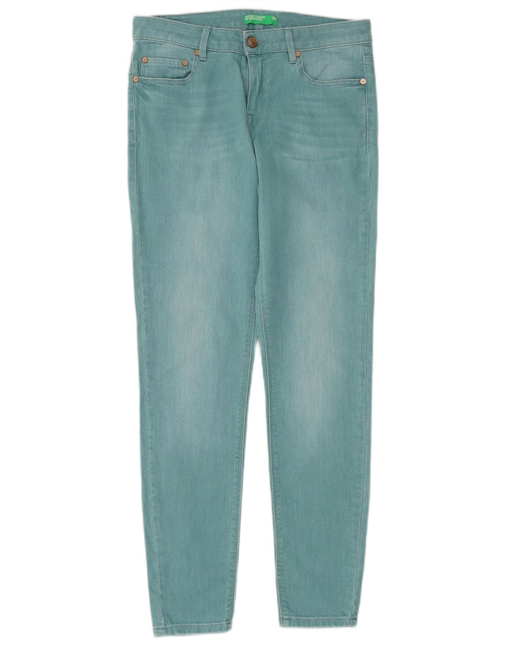 BENETTON Γυναικείο Skinny Jeans W29 L28 Τυρκουάζ Βαμβακερό