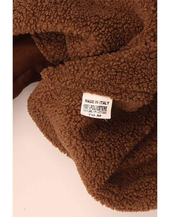 Vintage γυναικείο μανίκι 3/4 oversized σακάκι Sherpa UK 14 Μεσαίο καφέ